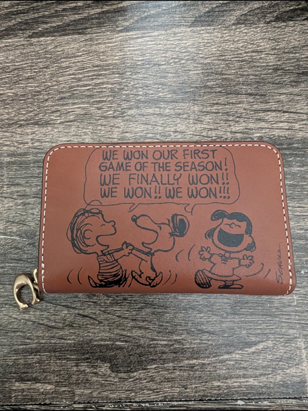 Peanuts Comic Zip Wallet - Brown